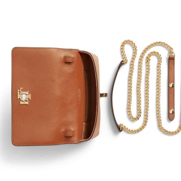 Lauren Ralph Lauren Tan Leather Crossbody Bag - Picture 5 of 5